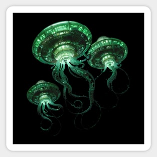 Alien Invasion! Galactic UFO Spaceship Jellyfish Sticker